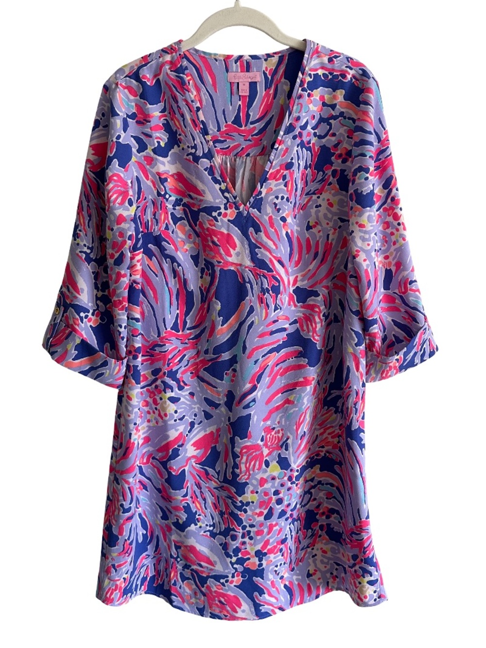 NWOT Lilly Pulitzer Arielle Tunic Dress Iris Blue Shrimpy Chic 14510 Medium